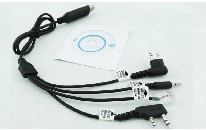 free ship. 1pc. 4 in 1 USB Programming Cable Adapter for KENWOOD Moto.rola Walkie Talkie HYT BAOFENG PUXING Radio J150 |