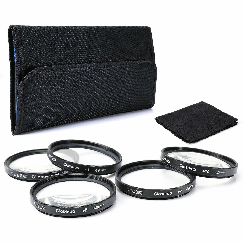 49mm 49 close up macro +1 +2 +4 +8 +10 close up lens filter kit set for