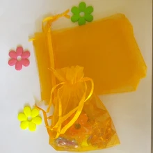 100 шт. 30*40 см оранжевый мешочек из органзы Ювелирная упаковка Дисплей сумки шнурок мешок для браслет/ожерелье мини Пряжа сумка