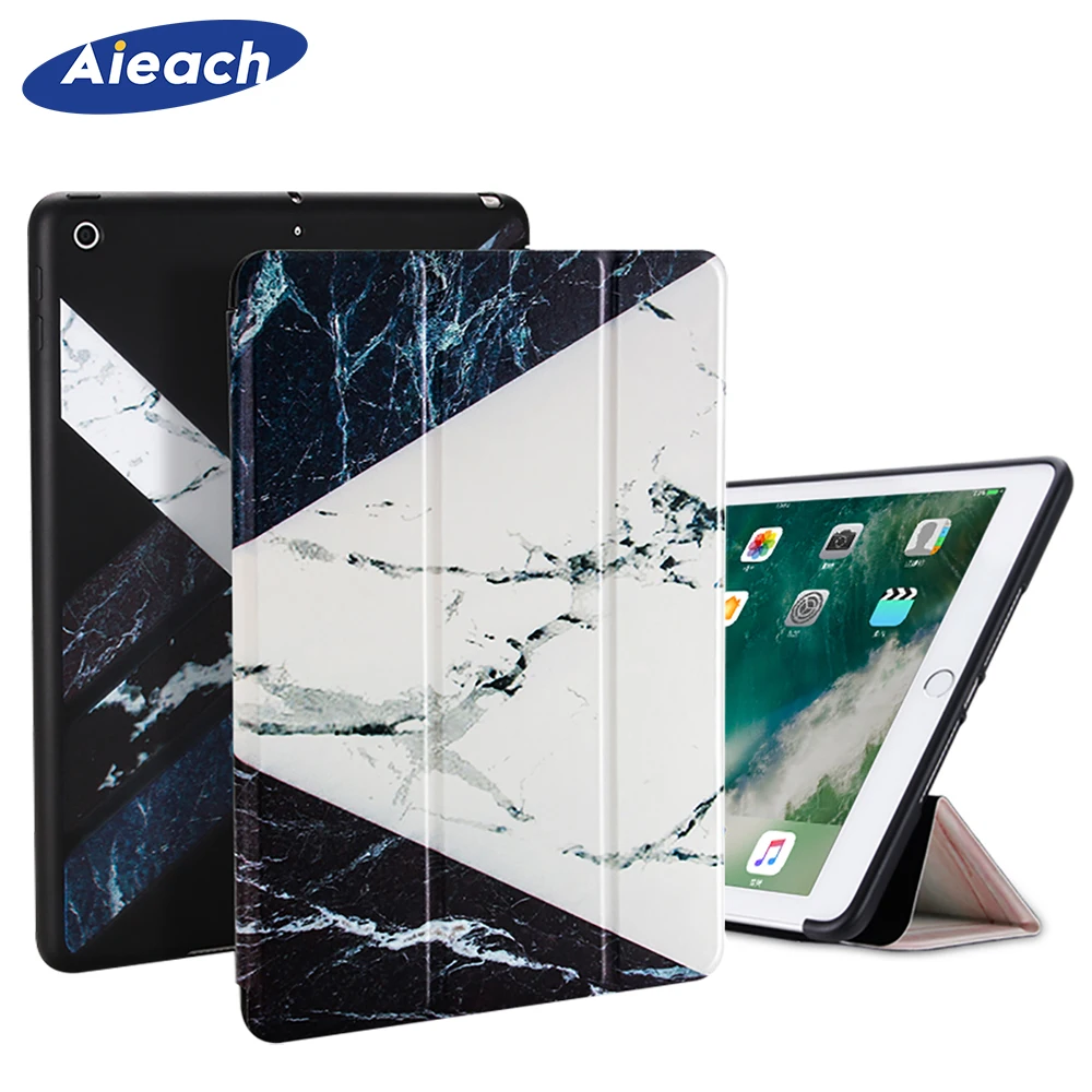 

Marble Pattern Case For New iPad 2017 2018 9.7 PU Leather Cover Soft Silicone Smart Magnetic Stand Case For iPad 9.7 2018 2017