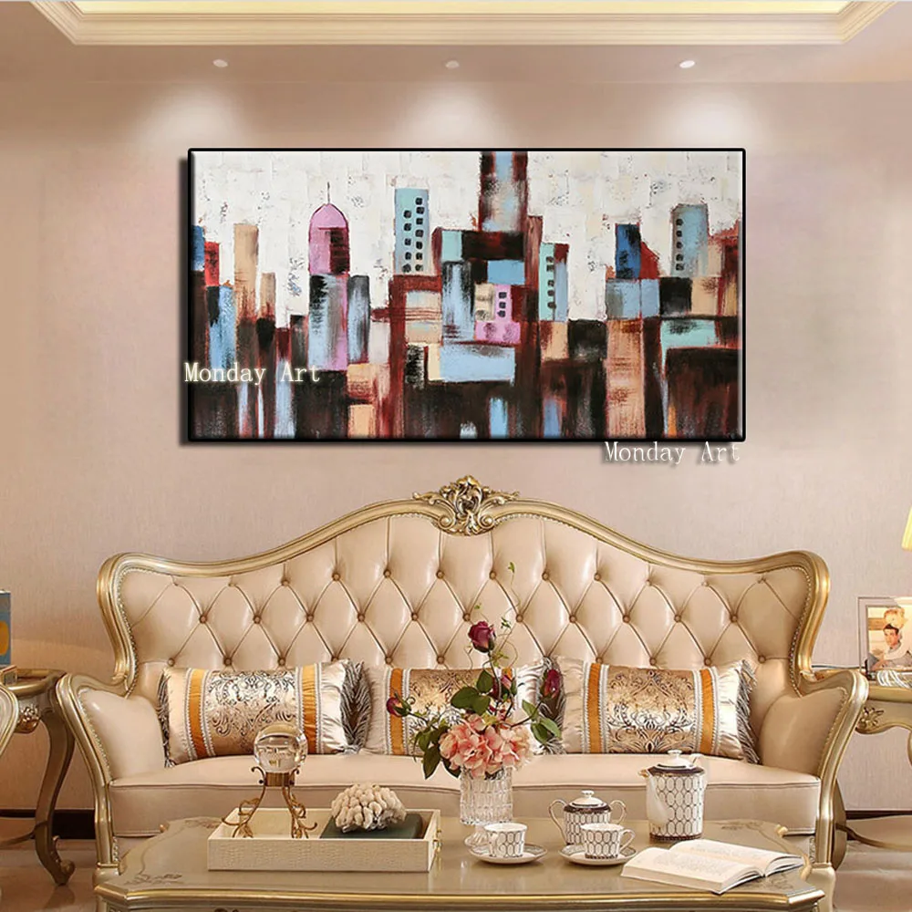 AA Newest-arrived-Hand-Painted-Canvas-Oil-Painting-Abstract-city-building-Wall-art-Pictures-for-Living-Room (2)