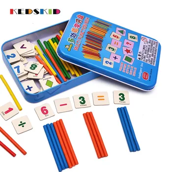 

Iron Boxed Wooden Multifunctional Digital Box Learning Mathematics For Children Teaching Aids Game Know clock