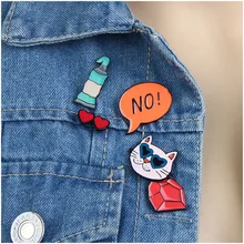 1 Conjunto Forma Dos Desenhos Animados Esmalte Mini Forma Gato Broches Colarinho Da Camisa Broche de Jóias Acessórios Para Mulheres Presente Crachá
