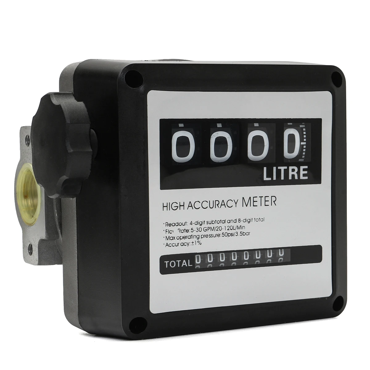 

1Pcs 4 Digital 20-120L/Min Oil meter for Diesel Gasoline Fuel Petrol Oil Flow Meter Counter Gauge for Refueling device