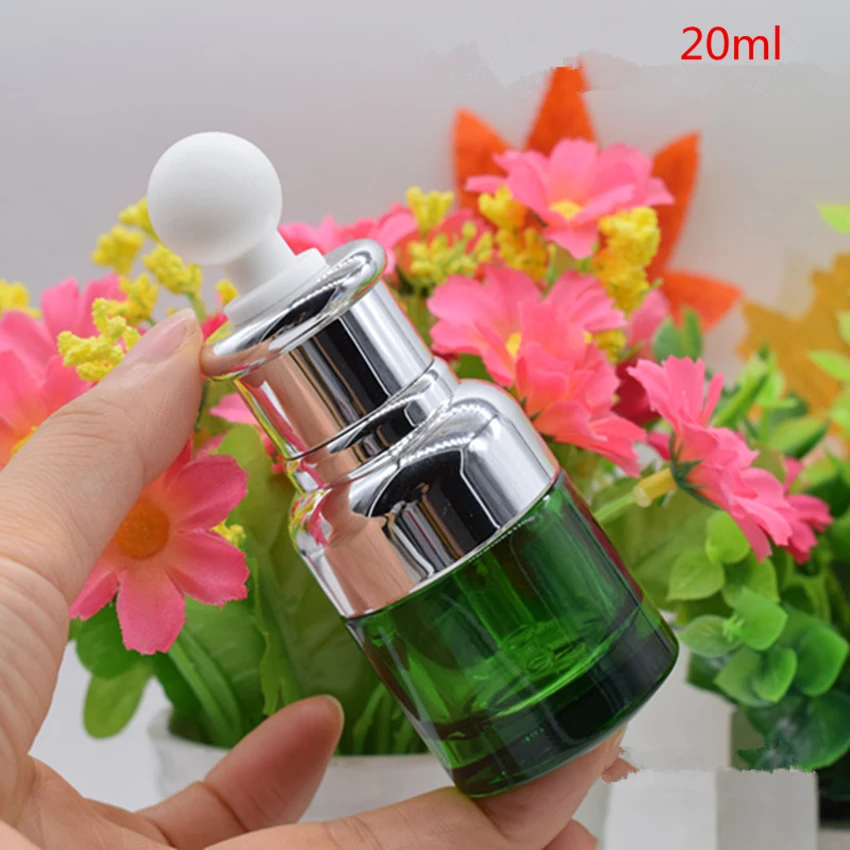 20Pcs Cute Design Green Glass Essential Oil Dropper Bottle Glass Bottle