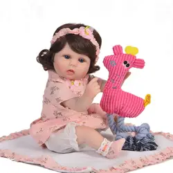 Силиконовые куклы-младенцы reborn wholesale18 "43 см настоящий ребенок вьющиеся для новорожденных девочек куклы Подарочные жив Bebes reborn bonecas