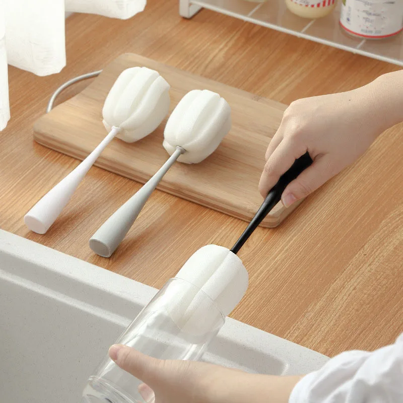 

Long Handle Sponge Glass Cup Brush Bottle Cleaning Brushes Kitchen Accessories Wine Glass Bottle Coffee Tea Cup Cleaning Tools