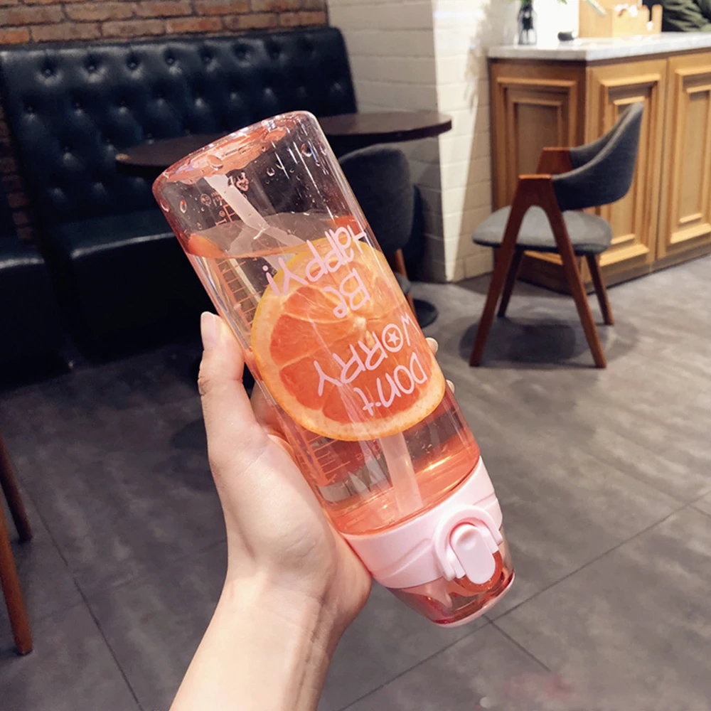 

450ml/600ml/750ml Biking Travel Portable Water Bottles Water Bottle Drink Plastic Bottle Filter with Straw