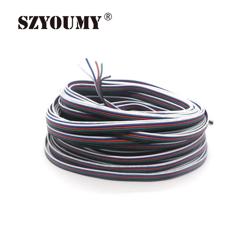 

SZYOUMY LED Cable Extension Wire Cord Connector 22AWG 2Pins 4 Pins 5Pins For RGB RGBW Single Color LED Strips 600m DHL UPS FEDEX