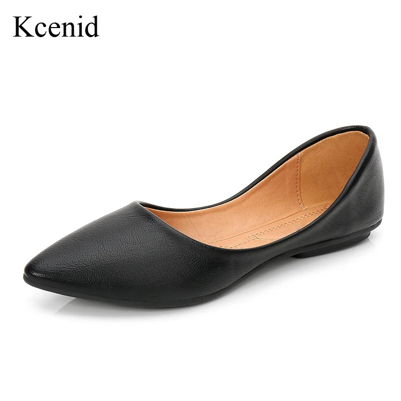 

Kcenid Spring new women flats fashion pointed toe slip on women sneakers super soft comfortable female casual shoes big size 42