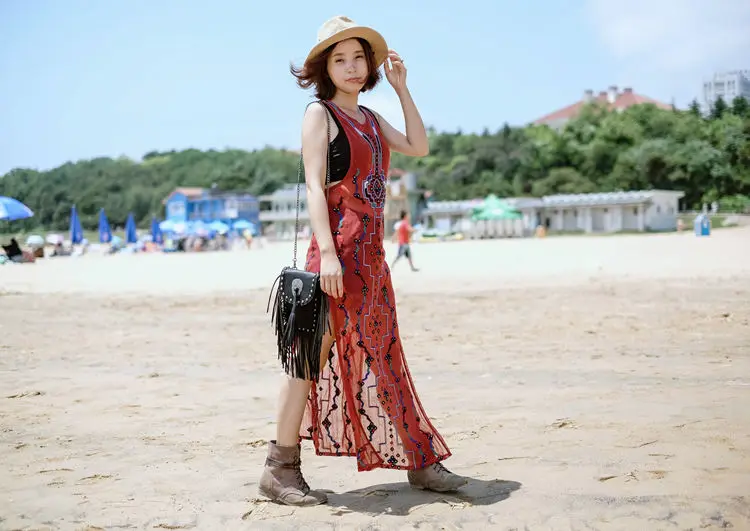 New Vintage Bohemian Fringe Messenger Crossbody Bag Purse Women Tassel Boho Hippie Gypsy Fringed Tote Handbag Womens (46)