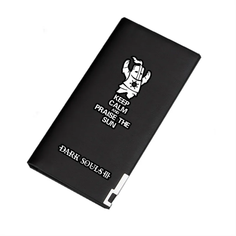 

2019 New Hot Game Dark Souls 3 Short Purse Pu Leather Wallet Men ID Card Holder Fashion Money Bag Luminous print Long Purse