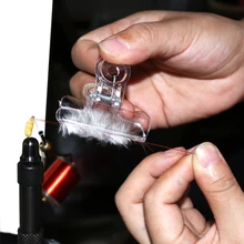 Bimoo 4 шт., прозрачные зажимы для завязывания мушек CDC, зажимы для перьев, зажимы, инструменты для фиксации, аксессуары для ловли нахлыстом, размеры s, m, l, xl, 25 мм, 35 мм, 45 мм