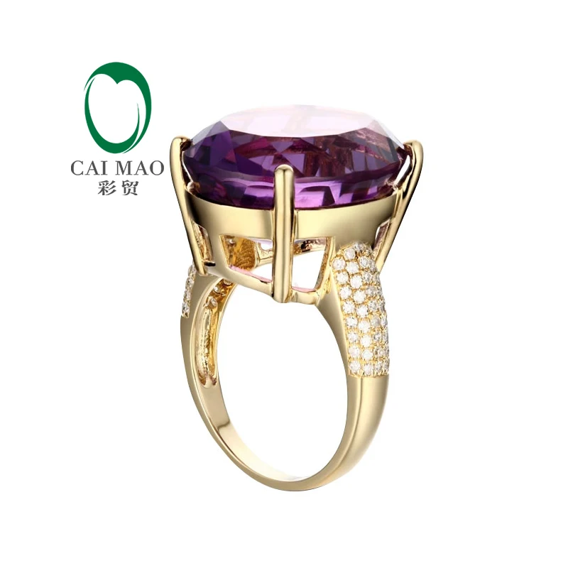 Caimao 14 карат желтое золото натуральный бриллиант модель 18.05ct свадебное кольцо