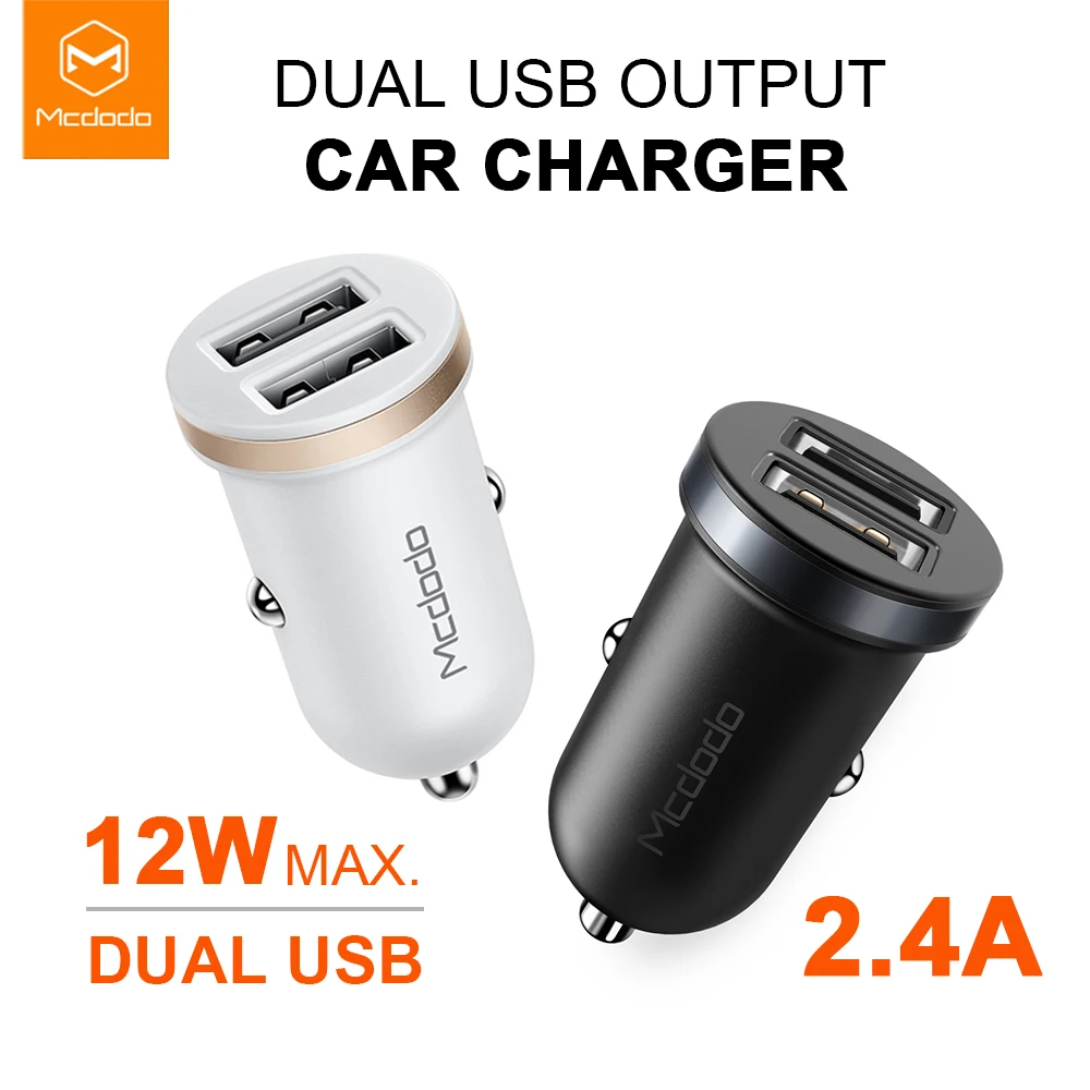 

Mcdodo 12W Fast Charging Dual USB Ports Mini Car Charger Mobile Phone Charger Tablet USB Adapter for IPhone X XS XR Max HUAWE