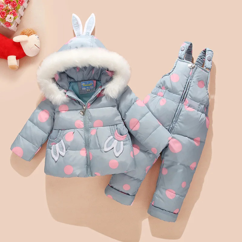 

Winter Baby Boys Girls Duck Down Coat Children Warm Jackets Kids Clothes Outerwear Coat+Pant Clothing Set kids clothes