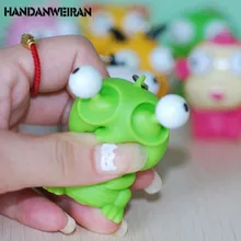 1PIECE Funny Cartoon Animal Vent Squeezing Eyes Decompression Doll Key Pendant Gags & Practical Jokes Toys