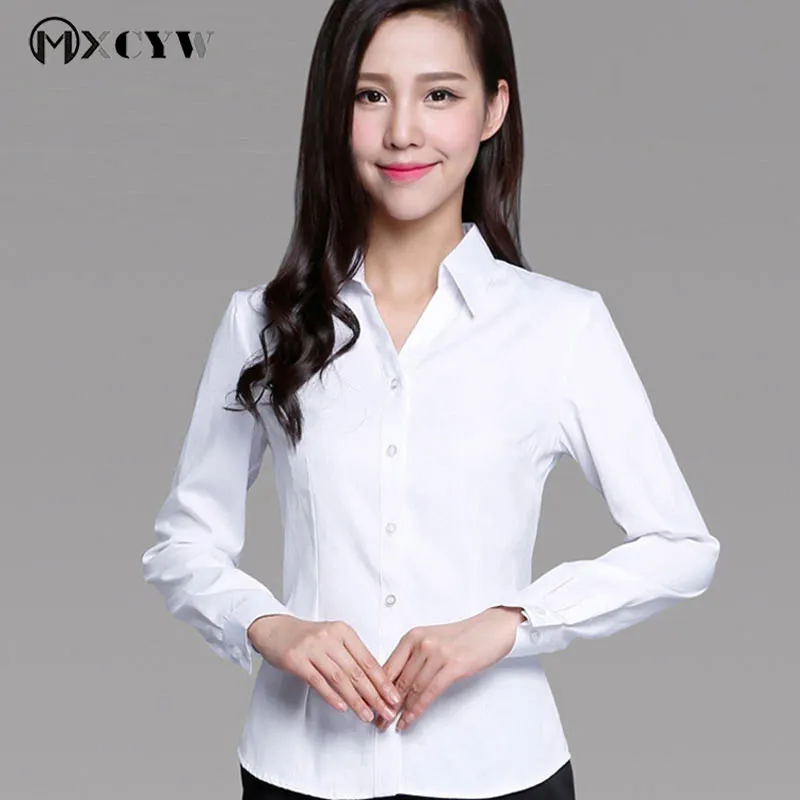 Cotton Solid Slim Business Attire Plus Size Fashion Long Sleeves