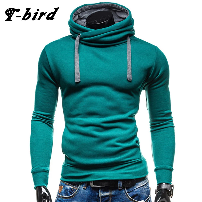 

T bird Hoodies Men Moleton Masculino Mens Brand Solid Color Turtleneck Pullover Hoodie Sweatshirt Slim Fit Men Hoody Sportswear