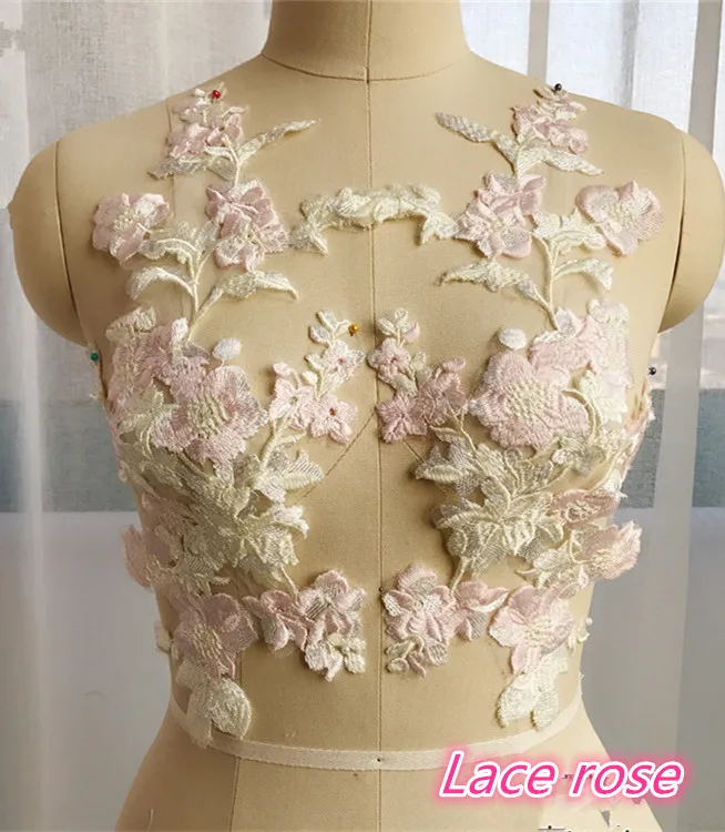 

1pair large embroidery flower patch applique for women skirt vintage sewing on fabric patch craft DIY clothing decoration