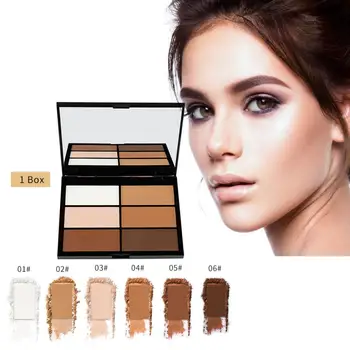 

6 Color Highlighter Face Powder Matte Contour Kit Concealer Palette Bronzer Makeup Eye Shadow FE27