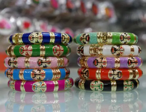 

Wholesale10pcs Chinese Handmade Vintage Cloisonne Peking Opera Bracelet Bangle