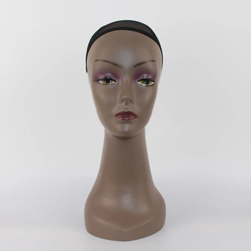 Realistic ABS Dummy female Mannequin Head For Wig Sunglass Scarf Jewelry Hat Display , Black Training Mannequin head (8)