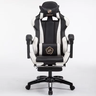 black and white Высокое качество 111 офис босс Силла геймер Live Gaming Poltrona стул с подставкой для ног может лежать колесо Эргономика Бытовая - Цвет: black and white