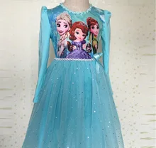 Nova Meninas Príncipes Vestido Anna Elsa Sofia Vestido Infantil Febre Disfraz Traje Elza Vestido Rapunzel Jurk Disfraces Crianças Vestido