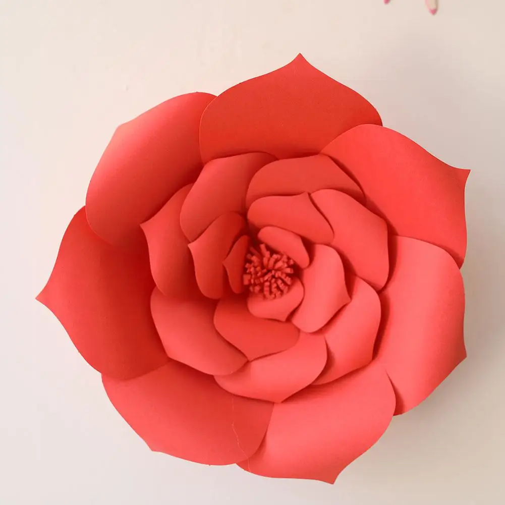 AsyPets 30 см Средний бумажный цветочный фон Настенный декор для свадебной вечеринки - Цвет: Bright red