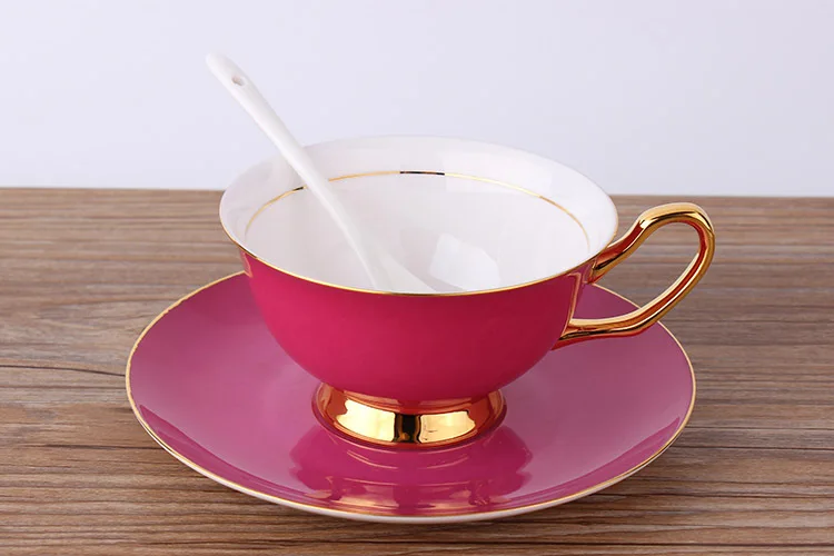 GLLead Мода костяного фарфора кофейная чашка блюдце 200 мл в оправе Artiny элегантные золотые керамические чашки домашняя послеобеденная чайная чашка из фарфора