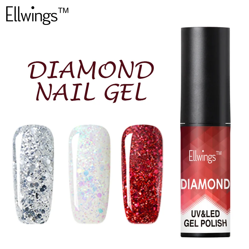 Ellwings 3D Shiny Star Diamond font b Nail b font Gel Polish UV Soak Off Gel