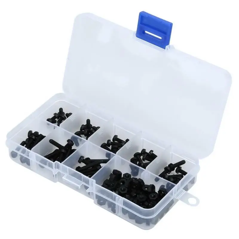 

160pcs M3 Nylon Button Head Bolt Hex Socket Screw Assortment Kit