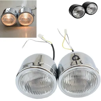 

Black chrome Motorcycles Twin Front Headlight For Harley Street Fat Boy Dual Sport Dirt Bikes Street Fighter Naked Cafe Racer