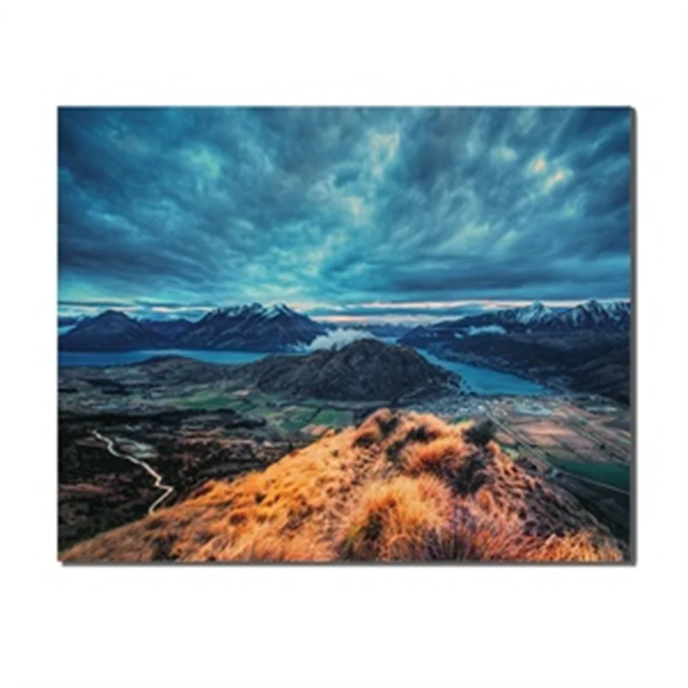 

Natural Landscape River Mountains Sky Village Abstract Canvas No Frame Artwork Pictures For Home Living Room Bedroom Decoration