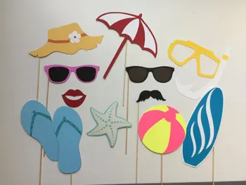

Fashion Beach Birthday Photo Booth props for wedding bridal baby shower New Year party masks