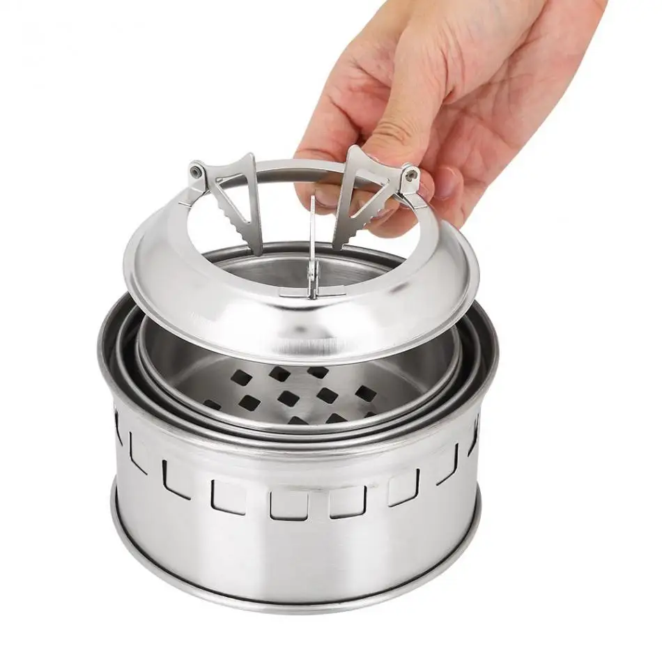 Portable Stainless Steel Camping Stove Outdoor For Firewood solidified