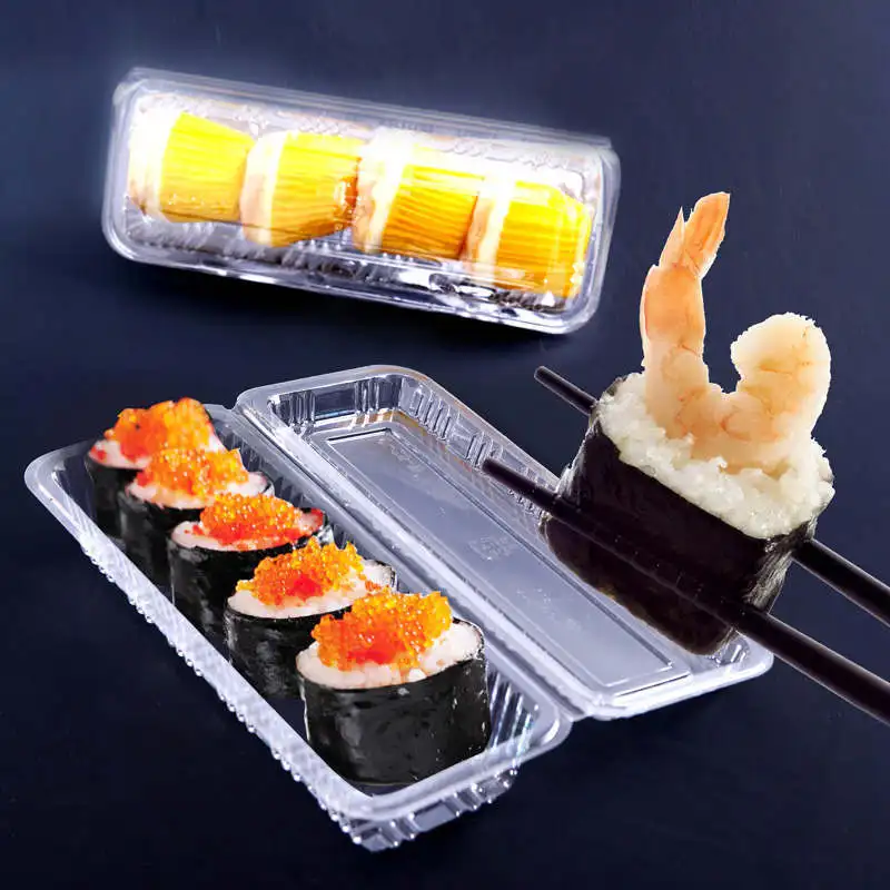 

100pcs 20x7x4cm Transparent sushi box High quality rectangular West Point box Plastic boxes Sushi Packing box