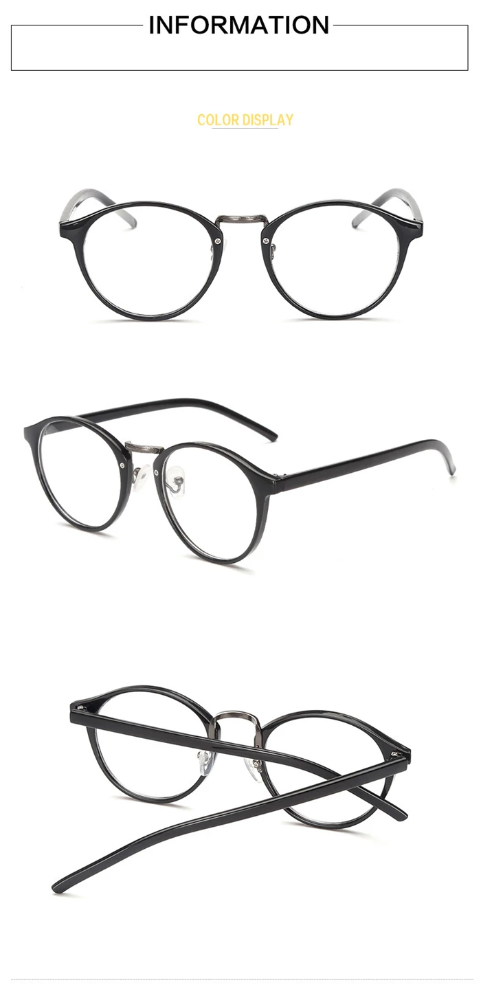 Мужские и женские очки для близорукости, ретро очки в пластиковой металлической оправе, оптические овальные диоптрийные очки-1,0-1,5-2,0-2,5-3,0-3,5-6,0
