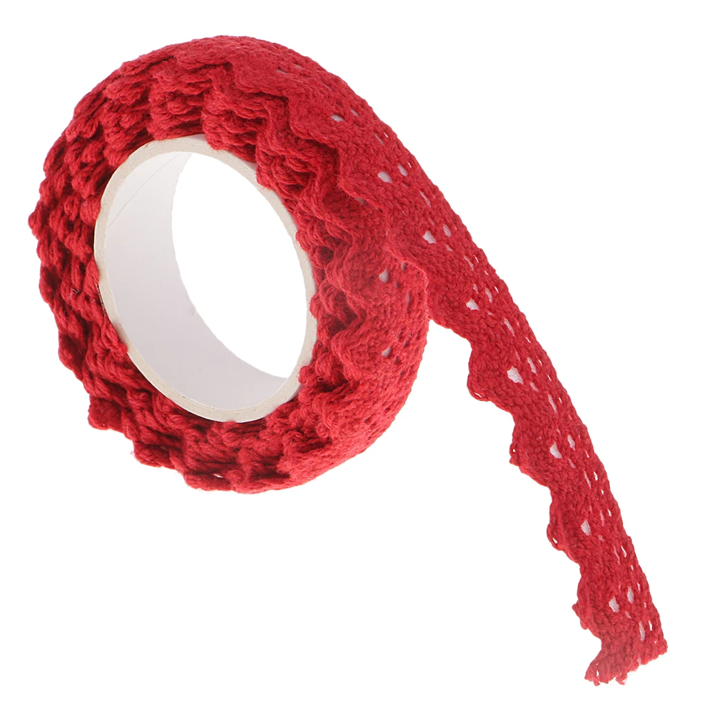 2 Yards Cotton Lace Washi Tape Self Adhesive Sticker for DIY Diary Scrapbook Album Card Making Decoration 15mm Wide