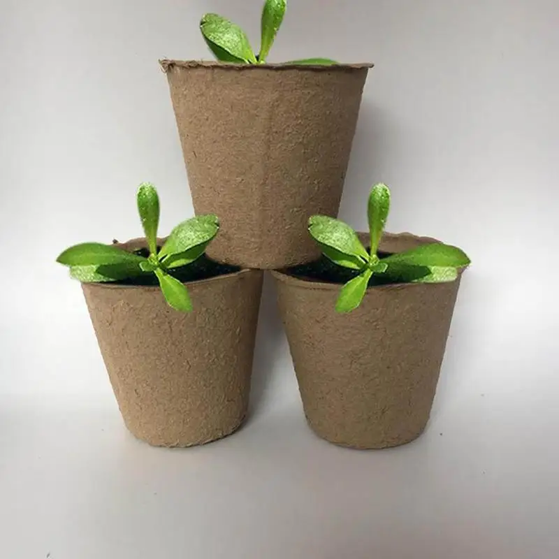 10Pcs Round Biodegradable Paper Pulp Peat Pot 8x8cm Plant Nursery Cup Tray Vegetable Fruit Nursery Tray Pot Cup Garden Drop ship