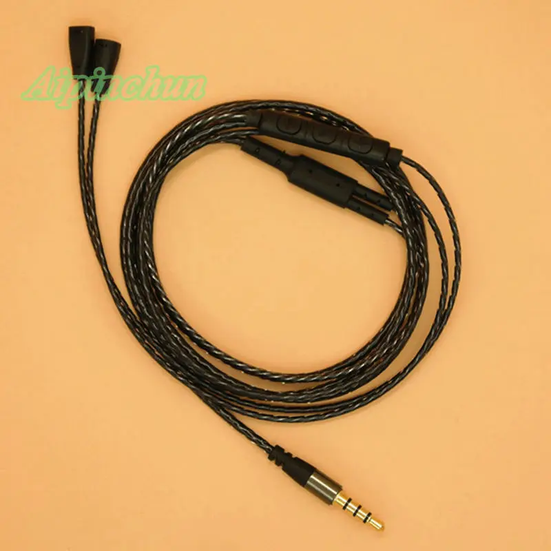 Aipinchun 3.5mm CTIA 4 Pole Jack Earphone Cable with Mic Replacement Headphone Wire Cord for IE8 ...