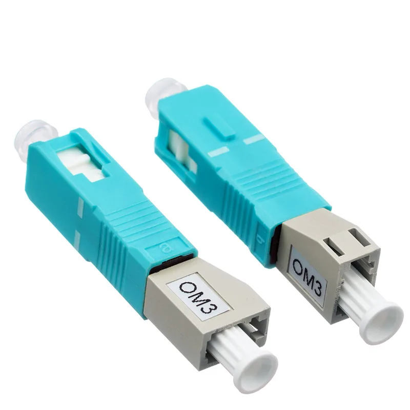 

2pcs /lot LC / UPC Female To SC / UPC Male Multimode OM3 Fiber Optical Flange Coupling Adapter