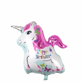 

10pcs/lot White Horse Happy Birthday Helium Foil Balloons Christmas Birthday Wedding Decoration Party Inflatable Air Balloons