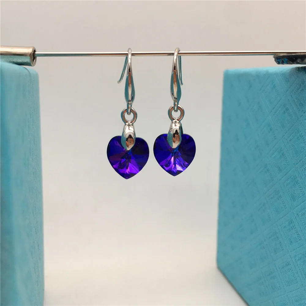 Swarovski crystal heart earrings-Hel