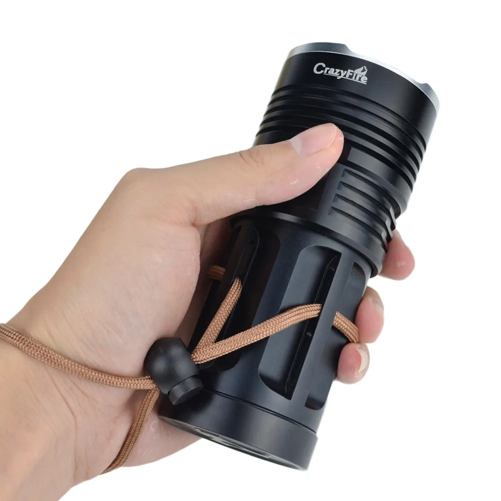 Bateria e Carregador Lanterna com 18650 Crazyfire Barato Super Brilhante Lumens Led Lanterna Tocha 10 Xcree Xm-l t6 80 w 10000 7 Crazyfire barato super brilhante 10000 lumens led