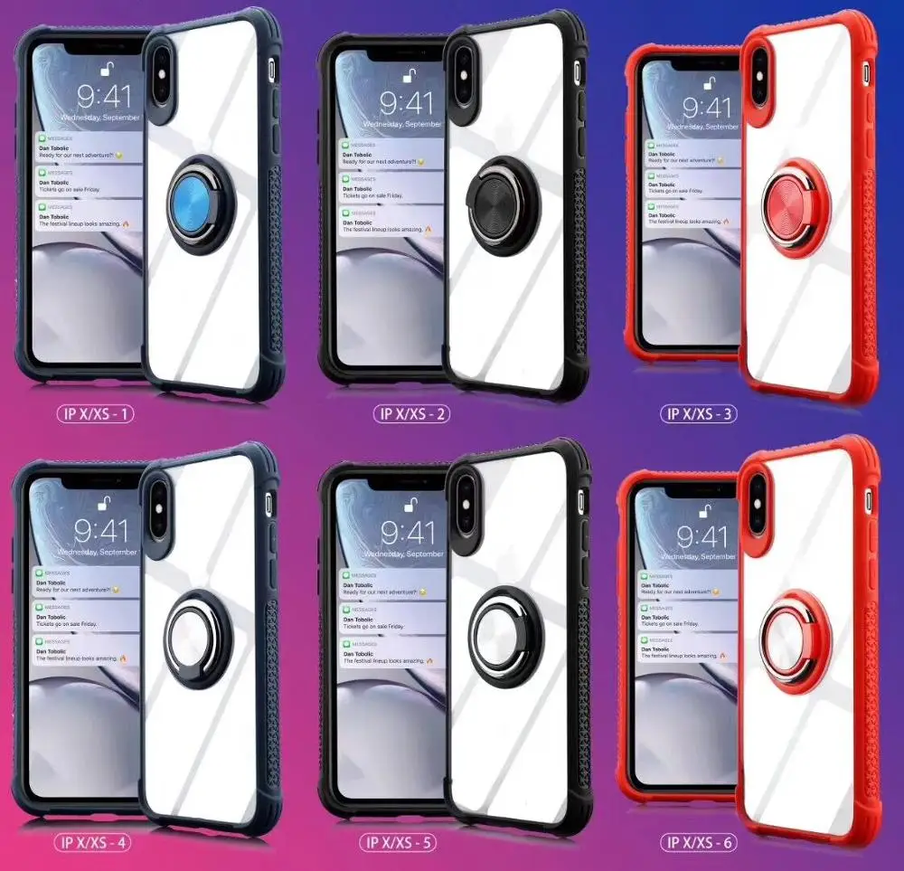 

Conelz for iPhone X XS XR Case Finger Ring Grip Stand Back Case Car Kit Magnetic Protective Case Shockproof for iPhone XS Max