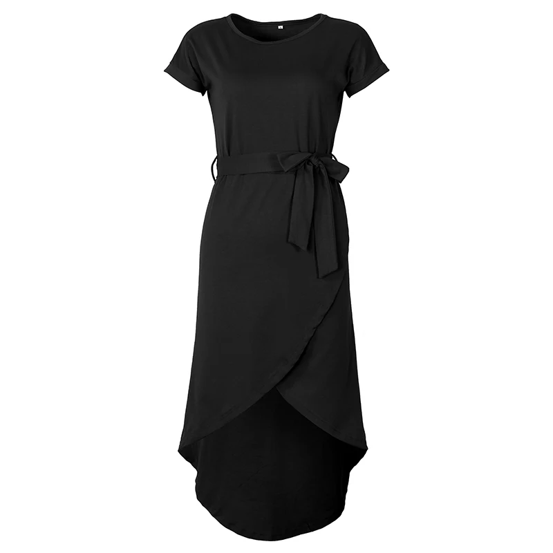 Сексуальное женское платье с разрезом, летнее асимметричное модное платье с коротким рукавом, повседневные платья размера плюс, сарафан GV771