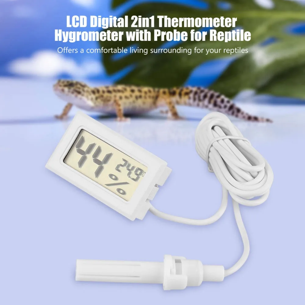 ЖК-дисплей цифровой Температура влажность дисплей термометр с внешним зондом для инкубатора аквариум рептилия