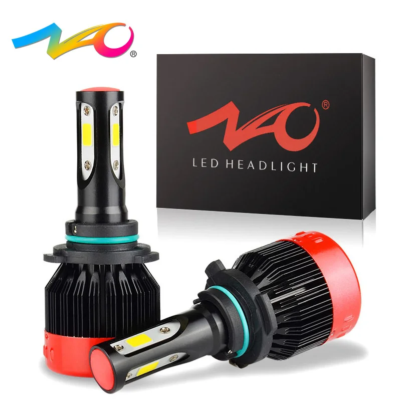 

NAO hb4 led car hb3 led light bulbs for auto 9006 9005 12V led lamp for auto 9012 hir2 6000K white hb4 72W 8400LM car headlights